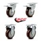 Service Caster 4 Inch Maroon Polyurethane Swivel Top Plate Caster Lock Brakes 2 Rigid SCC, 2PK SCC-TTL20S414-PPUB-MRN-2-R-2 - alternate 3